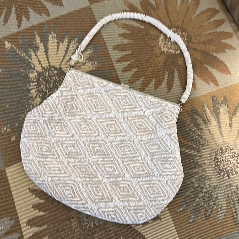 Authentic Vintage Beaded Clutch with metal clasp